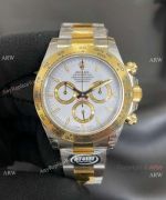 Better Factory New 4131 Rolex 2-Tone Daytona White Index Dial Copy Watch